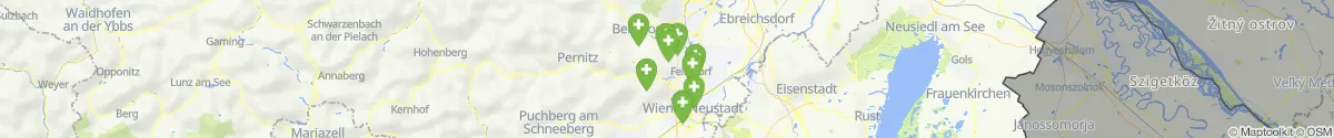 Kartenansicht für Apotheken-Notdienste in der Nähe von Markt Piesting (Wiener Neustadt (Land), Niederösterreich)